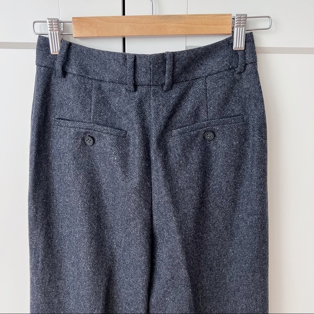 Theory Wool Blend Rumi Gray Pleat Front Wide Leg Trouser Pants sz.00 NWT - Picture 8 of 10